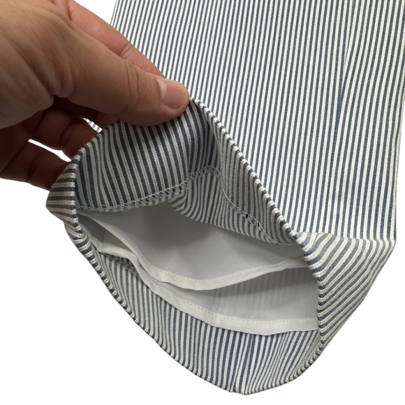 Ecru Madison Crop Straight Leg Blue Stripe Pant - Picture 9 of 14